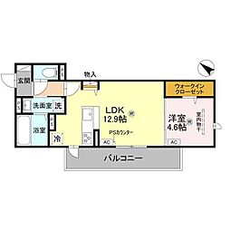 LaMaison大池町 3階1LDKの間取り