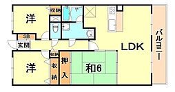 デメテル高取台 10階3LDKの間取り