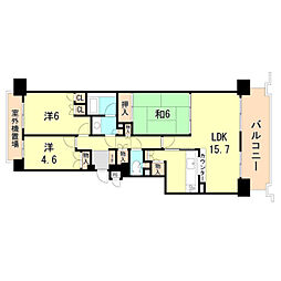 パーク・ハイム神戸熊内町 2階3LDKの間取り