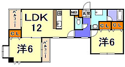 アランチァ花隈 10階2LDKの間取り