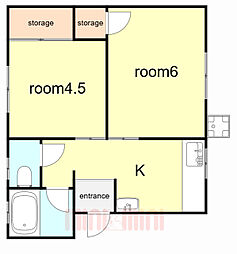 土居マンション 2Kの間取図画像