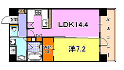 リーガル神戸三宮 10階1LDKの間取り