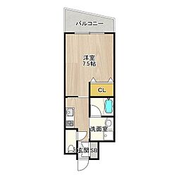 CITYSPIRE神戸元町1 1Kの間取図画像