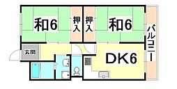 エスポワールコナカビル 4階2DKの間取り