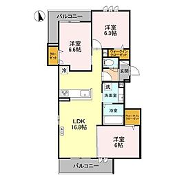アンバーキューブC 3LDKの間取図画像