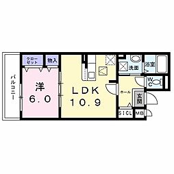 プレミアスペースII 1LDKの間取図画像