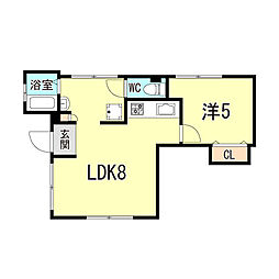 藤マンション 3階1LDKの間取り