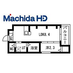 シーエムセット 3階1LDKの間取り