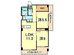 Ｓ’ｚ　Ｒｅｓｉｄｅｎｃｅ　ＡＳＨＩＹＡ 3階2LDKの間取り