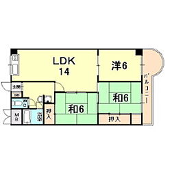 東朋第一マンション 3LDKの間取図画像