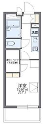 レオパレスイルニードII 4階1Kの間取り