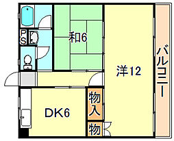 第二春陽マンション 1階2DKの間取り