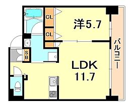 ワコーレザ・神戸トアロード 817 8階1LDKの間取り
