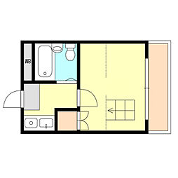 ウインヒルズ 1階1Kの間取り