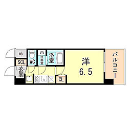 ＡｒｔｉｚＡ王子公園Ｄ．Ｃ． 3階1Kの間取り