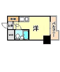 阪神本線 神戸三宮駅 徒歩7分の賃貸マンション 5階ワンルームの間取り