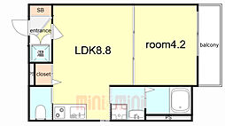Ｆ　ａｓｅｃｉａ　ｄｕｍａｌｉｓ 101 1階1LDKの間取り