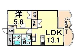 コナ・ヴィレッジ 2階1LDKの間取り