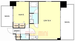 プレジオ御幣島 9階1LDKの間取り