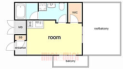 Ｓ−ＦＯＲＴ神戸小河通 4階ワンルームの間取り