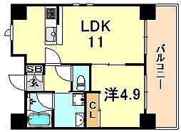 ＯＴＯＷＡ神戸元町 6階1LDKの間取り