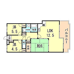 フレイグラント坂山 4階3LDKの間取り