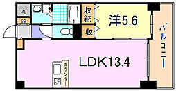 グレンパーク兵庫駅前 1階1LDKの間取り