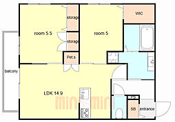 間取図画像 2LDK