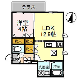LOOP RESIDENCE 1階1LDKの間取り