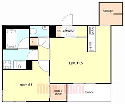 ShaMaison Gardens 旭が丘II 1LDKの間取図画像