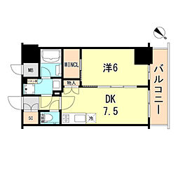 エステムコート神戸元町IIリザーヴ 10階1DKの間取り
