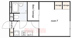 レオパレスシャンテ 1Kの間取図画像