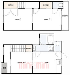大内通1丁目　貸家 1階3DKの間取り