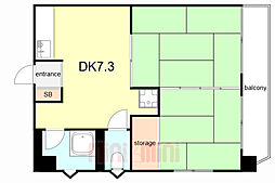 東山パビヨン 2DKの間取図画像