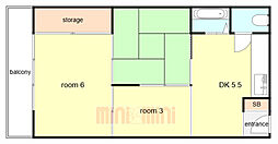 多聞コーポラス 3DKの間取図画像