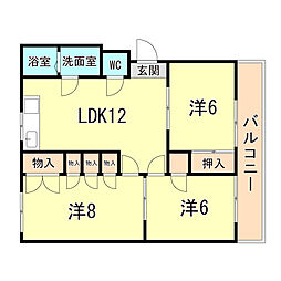 間取図画像 3LDK