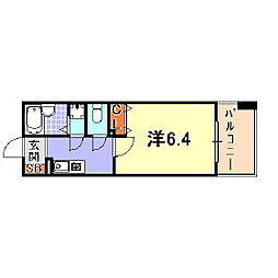 プレサンス新神戸 1Kの間取図画像