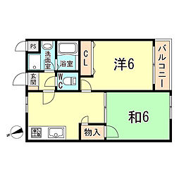 ハーモニーコート宮町 1LDKの間取図画像