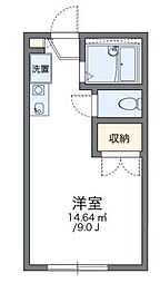 レオパレスWestRiver ワンルームの間取図画像