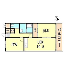 シャンポール西藤江 2LDKの間取図画像