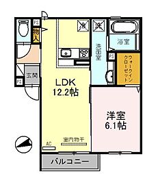 アリビオ 1LDKの間取図画像