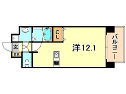アプリーレ神戸元町 ワンルームの間取図画像