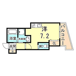 真野マンション ワンルームの間取図画像