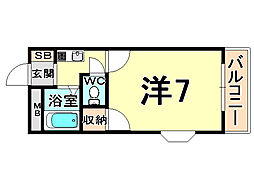 ジョイフジ塚口 1Kの間取図画像