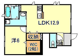 アルヴィータ 1LDKの間取図画像