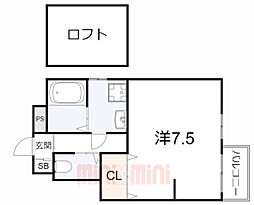 あんしん潮見台 ワンルームの間取図画像