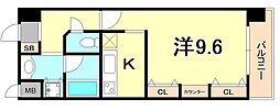 KAISEI新神戸第2WEST 1Kの間取図画像