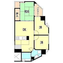 サンコーラフィーネ三宮 3DKの間取図画像
