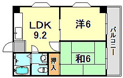 ハイツ菊水 2DKの間取図画像
