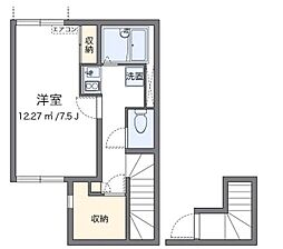 リッツハウス・中道 1Kの間取図画像